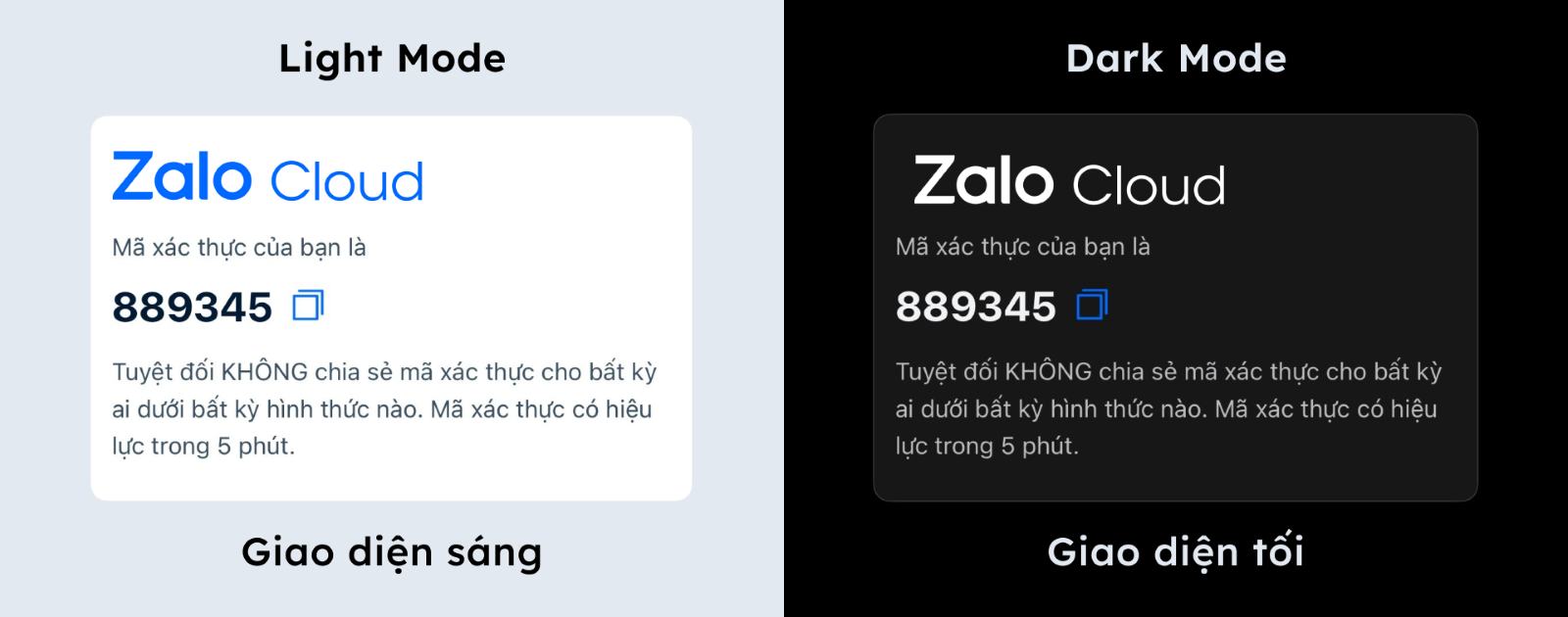 Bảng giá ZBS Template xác thực - OTP 300đ mỗi tin