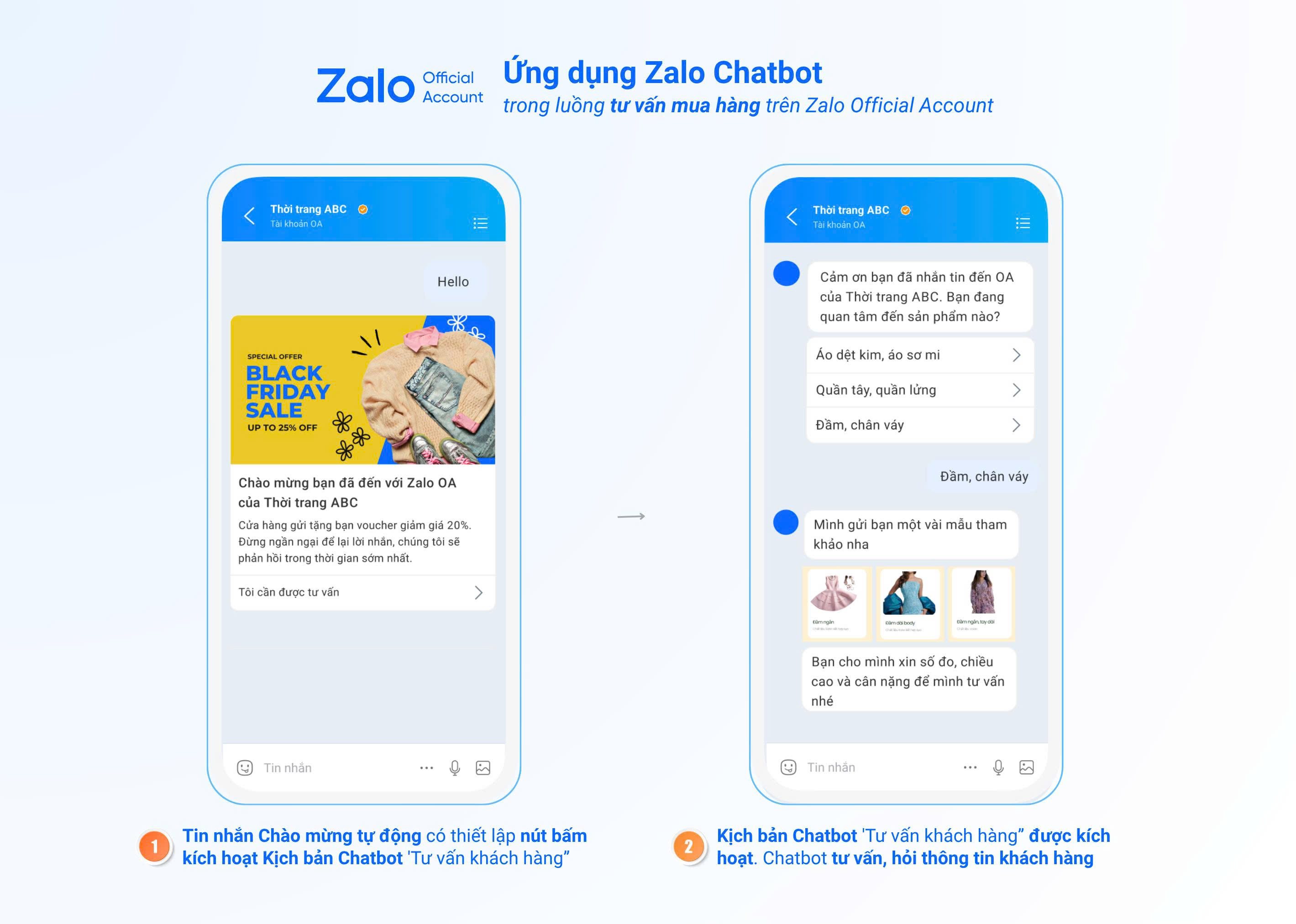 Ứng dụng Zalo Chatbot trong Tư vấn mua hàng trên Zalo Official Account